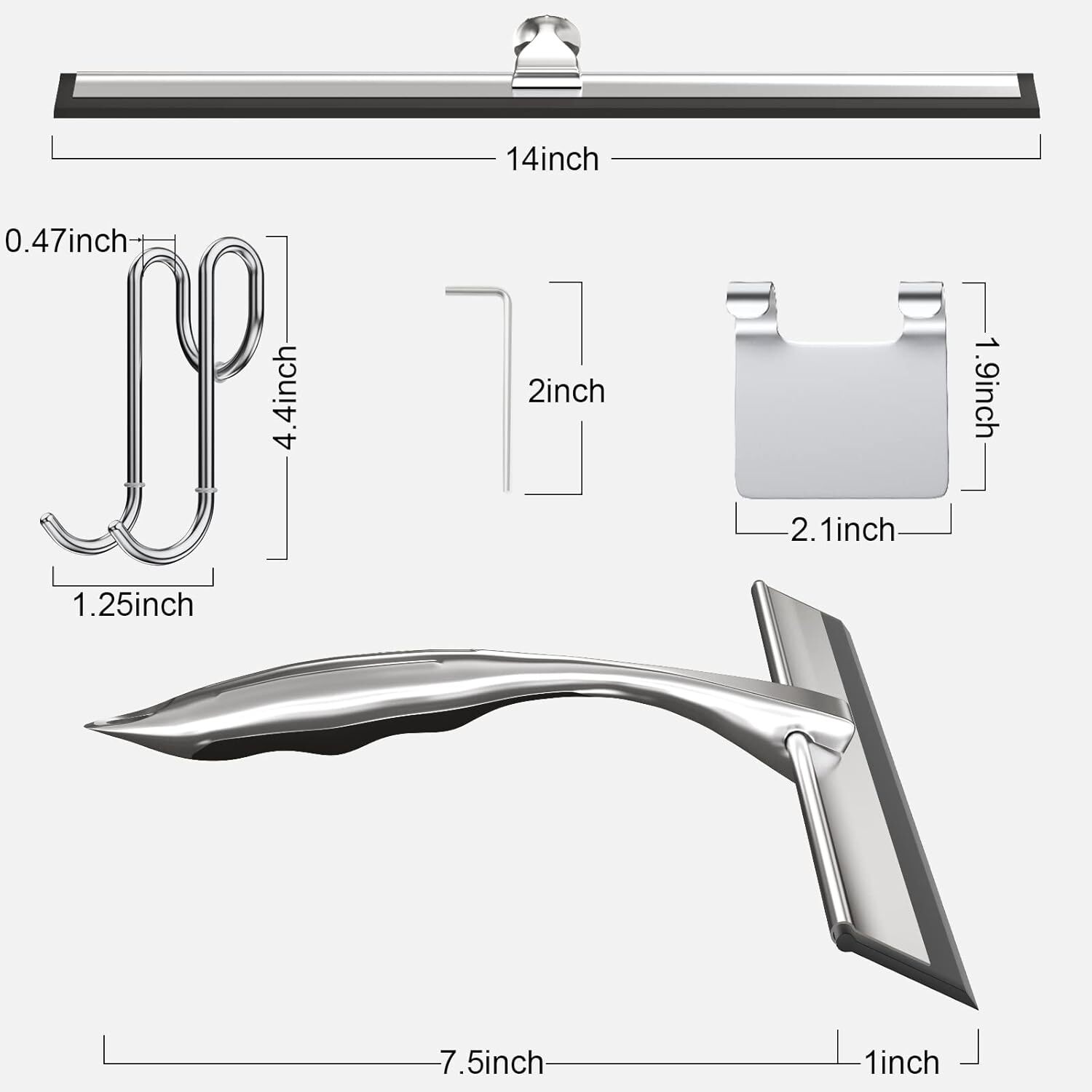 14” Squeegee For Shower Mirror Window Door Home Office House Cleaner Car Glass