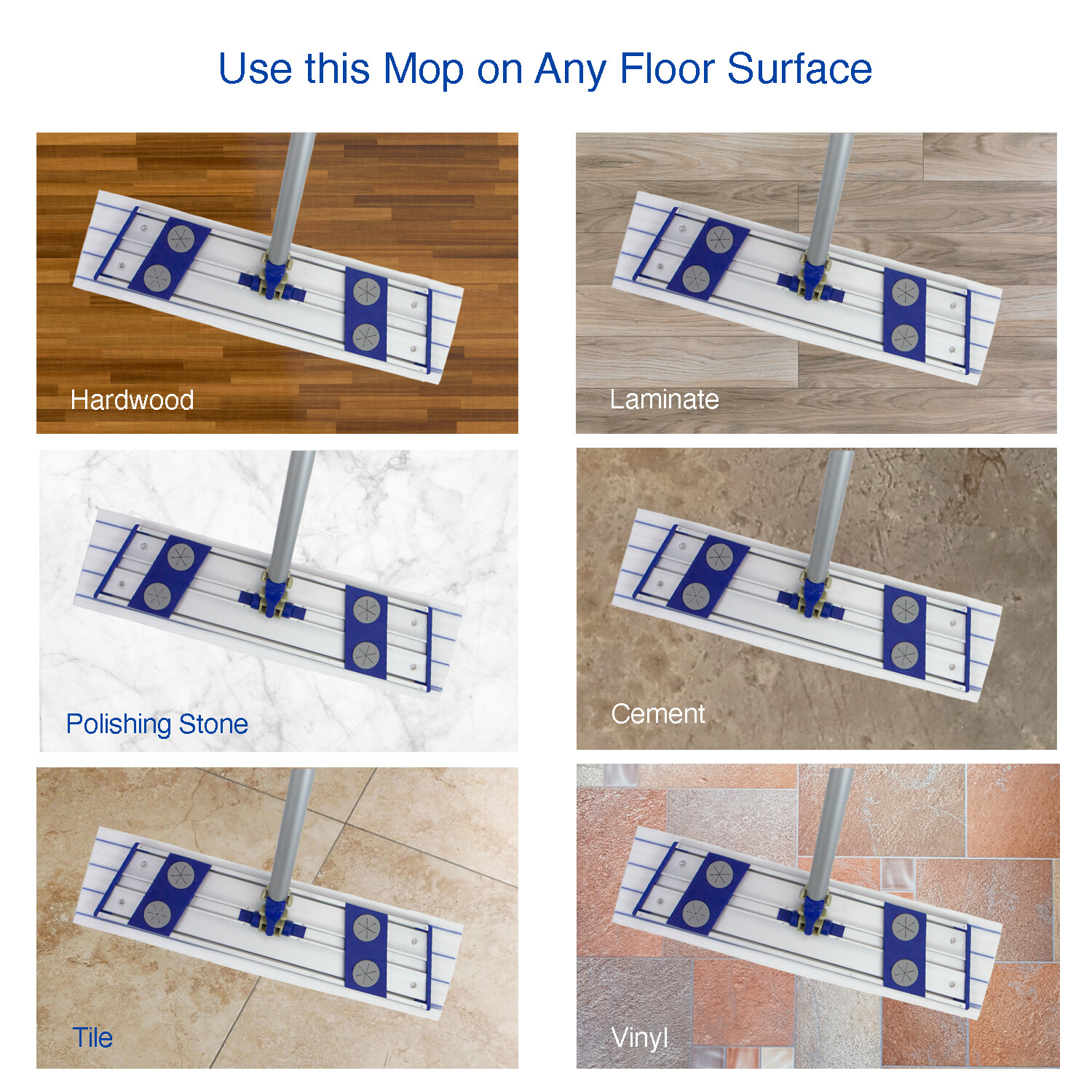 Box of 30 Reusable Mop Pads (18 Inch) Dispenser Box, Color Options, Microfiber