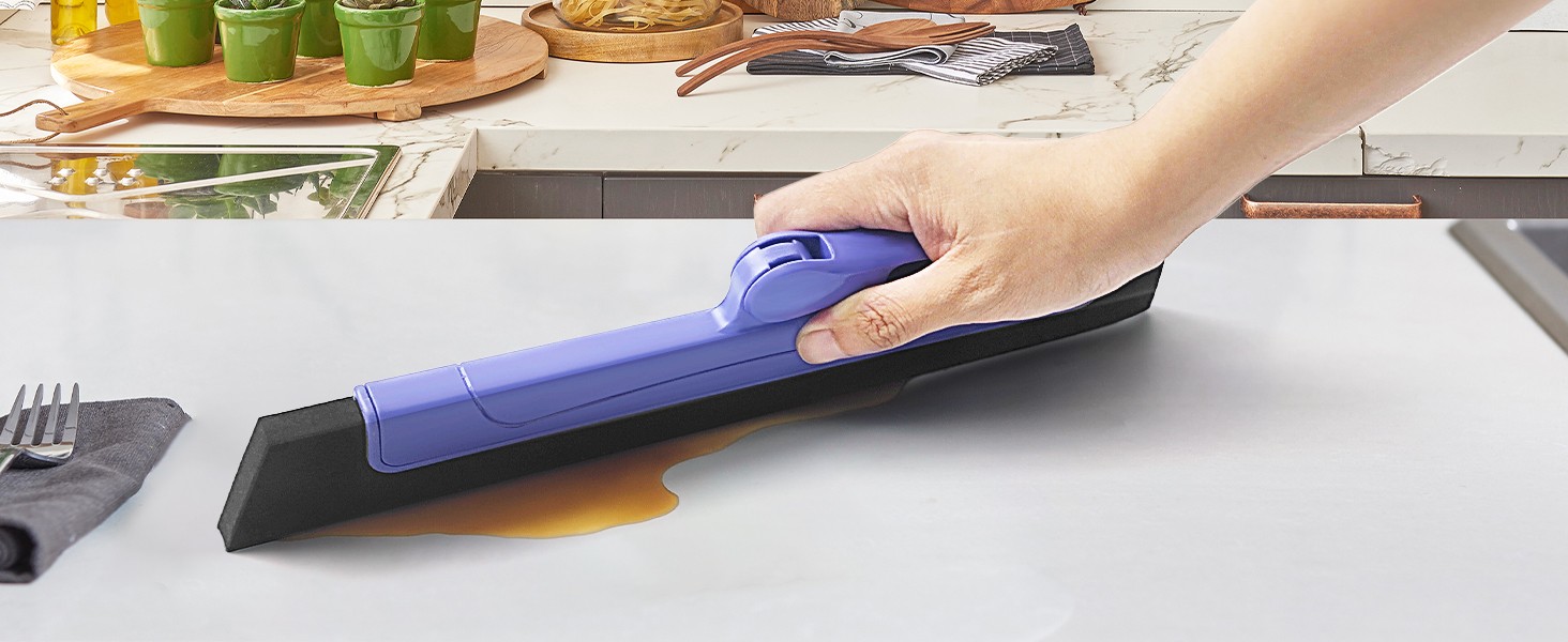 Floor Squeegee with 180° Rotating Head, EVA Foam Blade Squeegee for Floor with