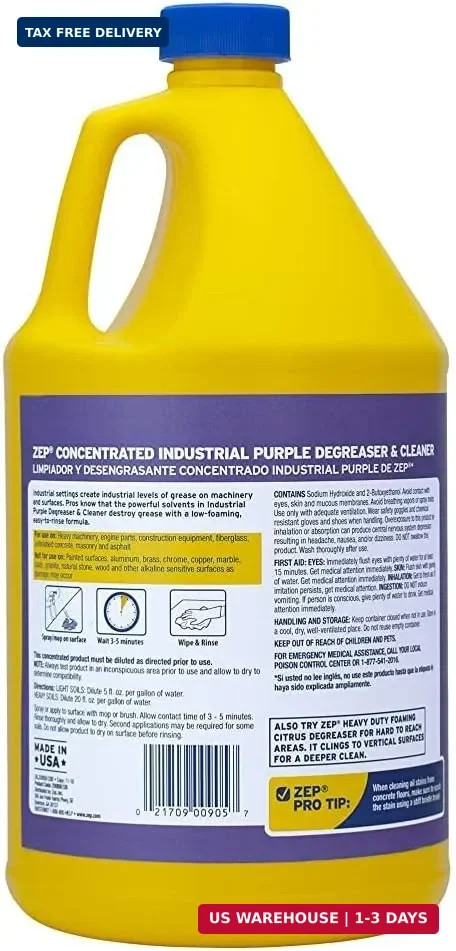 Zep Industrial Purple Cleaner and Degreaser Concentrate – 1 Gallon (Case of 4) R