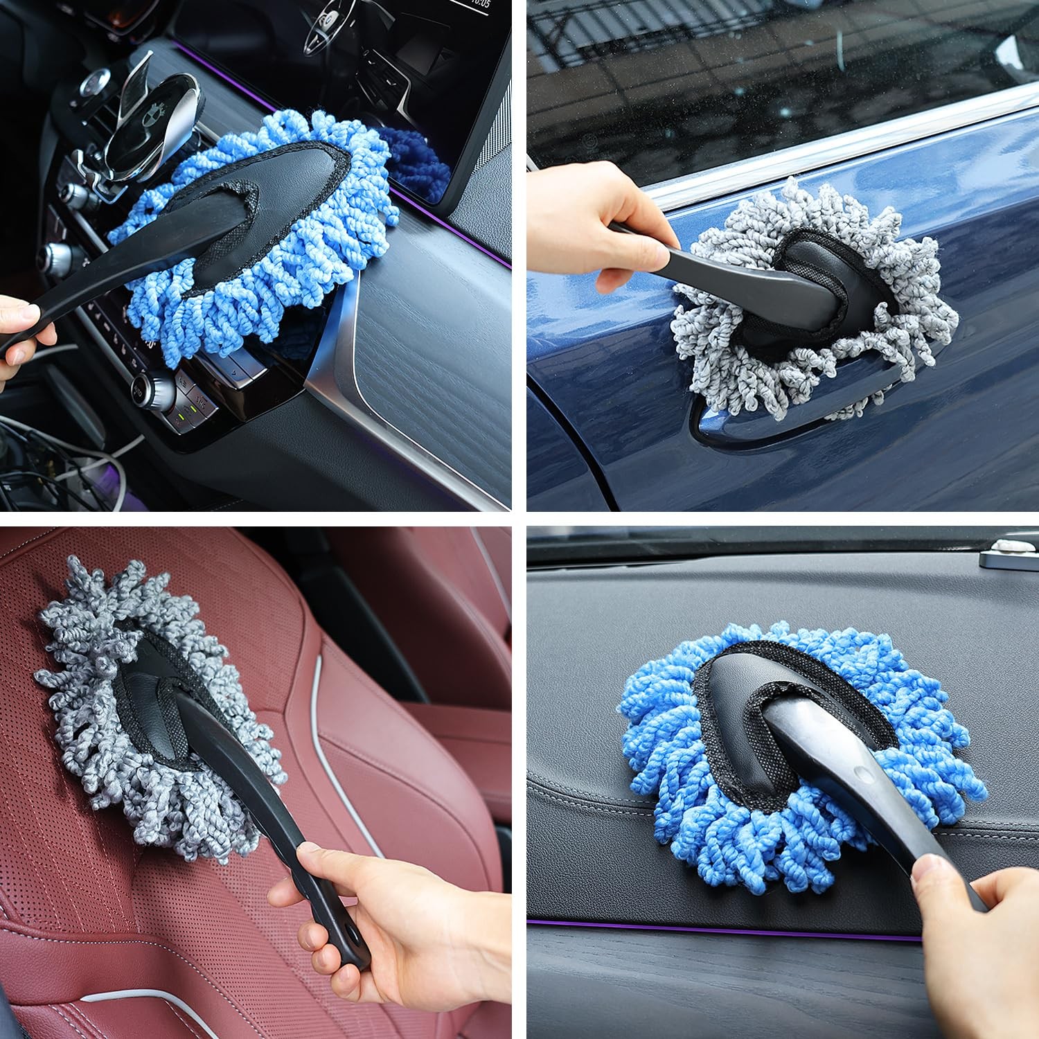 2 Pcs Super Soft Microfiber Duster Brush, Car Dash Cleaner, Cleaning Brush, D…