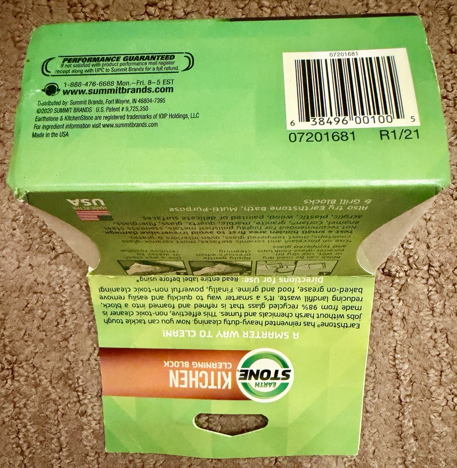 Earth Stone Non-Toxic Kitchen Cleaning Block, New Sealed, Made In USA