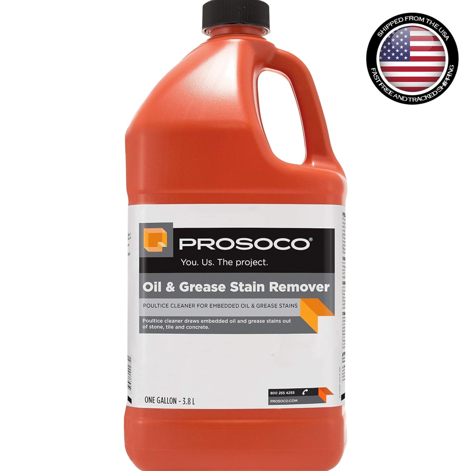 Oil & Grease Stain Remover 1 Gallon for Porous Surfaces Concrete Stone Tile