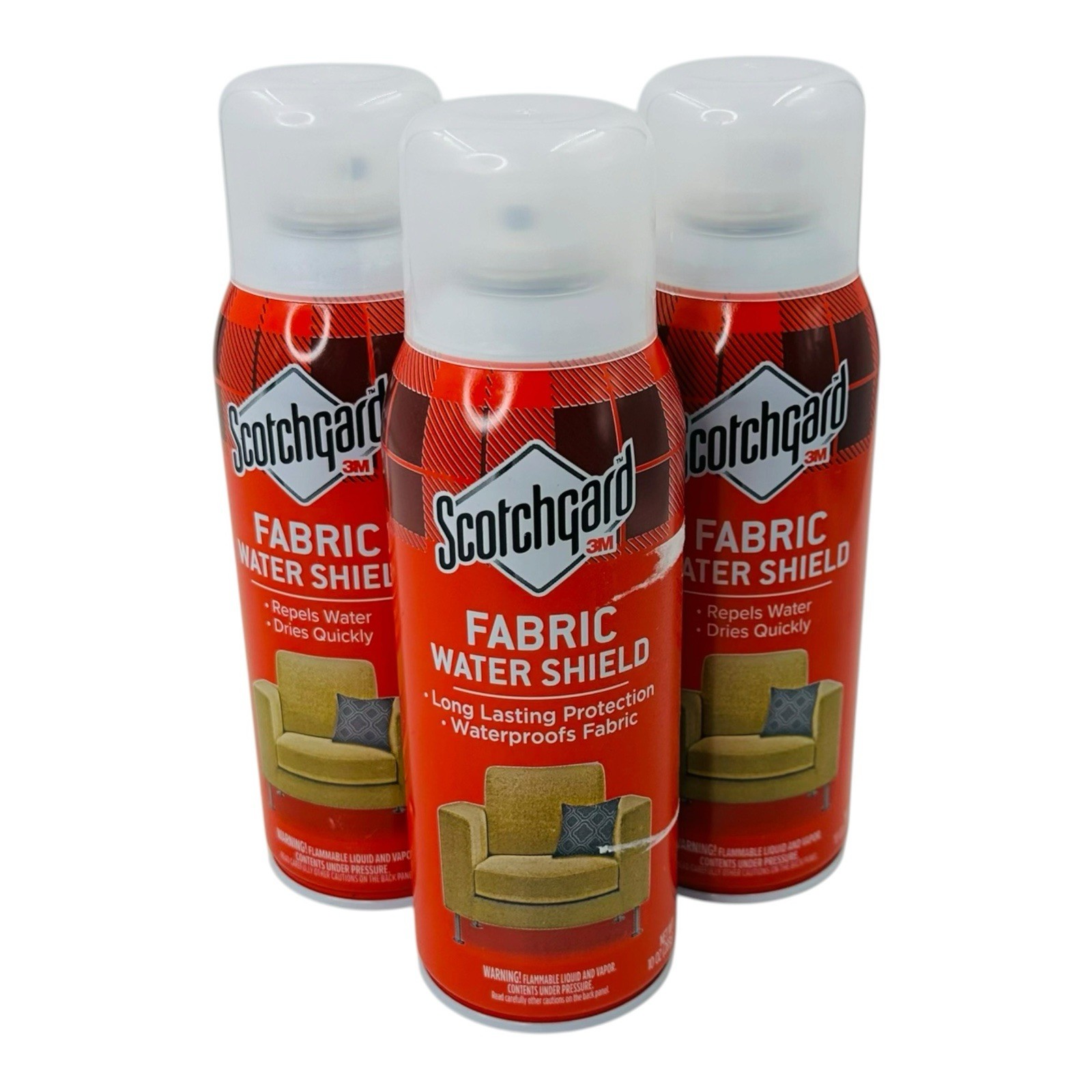 3 Cans 3M Scotchgard Fabric Water Shield 10oz Aerosol Can