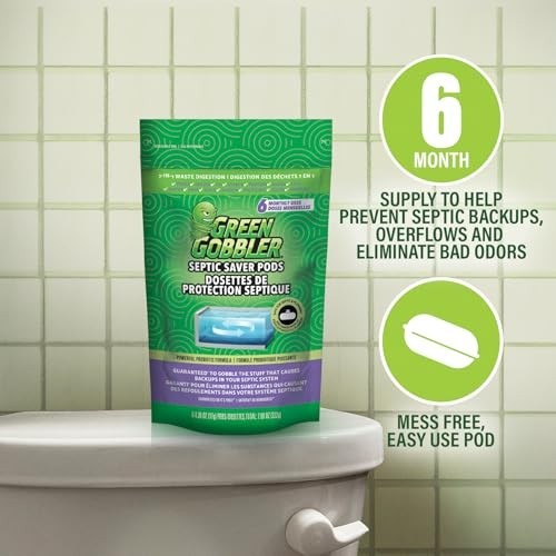 Septic Tank Enzyme Treatment Packets – 6 Month Supply, Natural Bacteria for Back