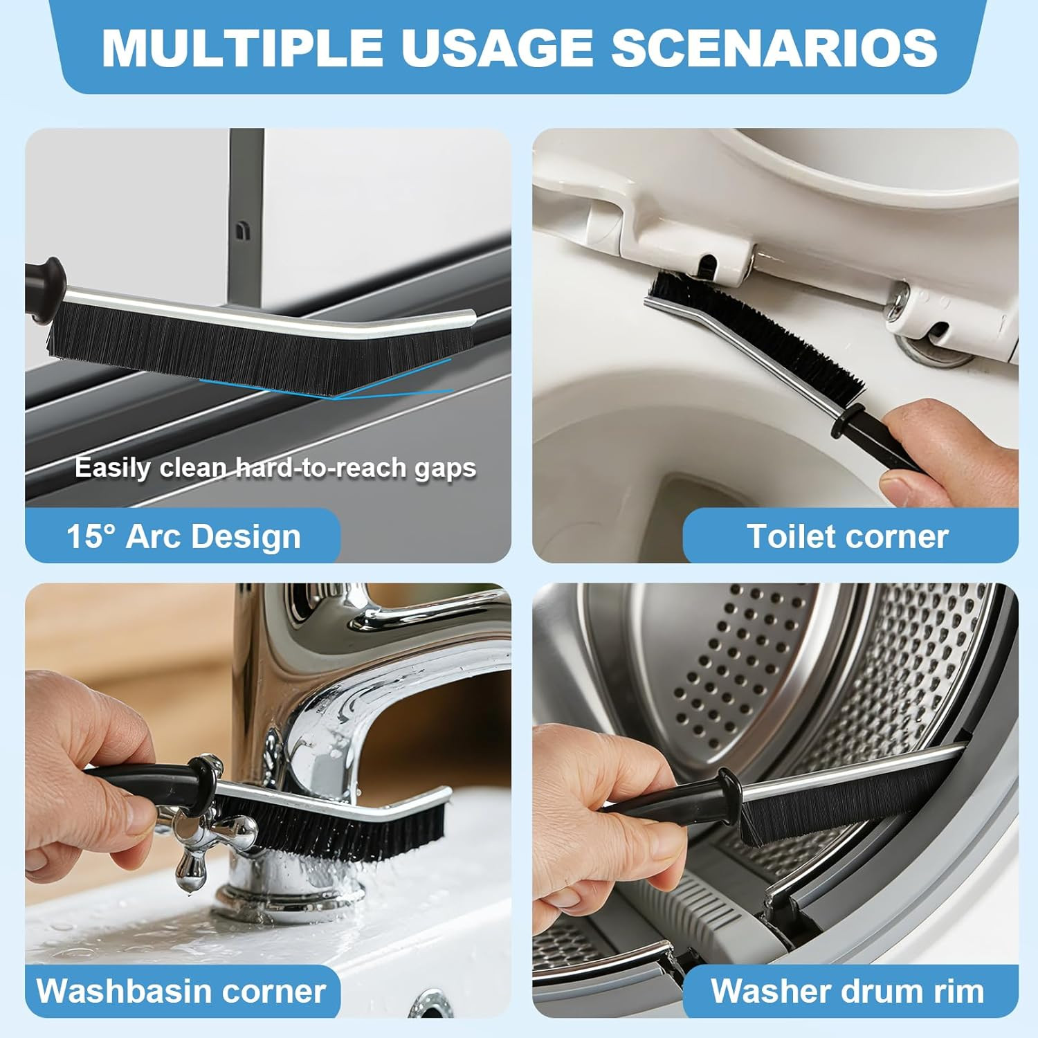 11Pcs V-Shaped Grout Cleaning Brush Set, with Stiff Bristles Crevice Cleaning Br