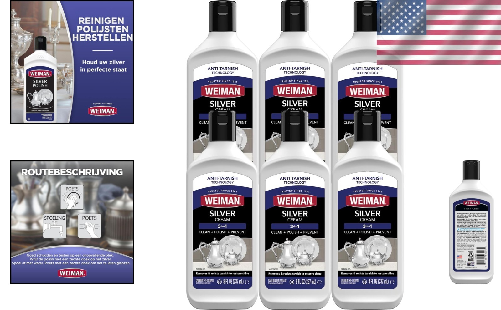 Silver Cream Cleaner 3-in-1 Pack of 6