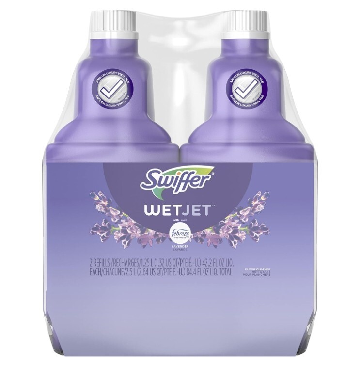 Swiffer WetJet Floor Cleaner Refill, Lavender Scent, 1.25L-42.2 Fl Oz, Pack of 2