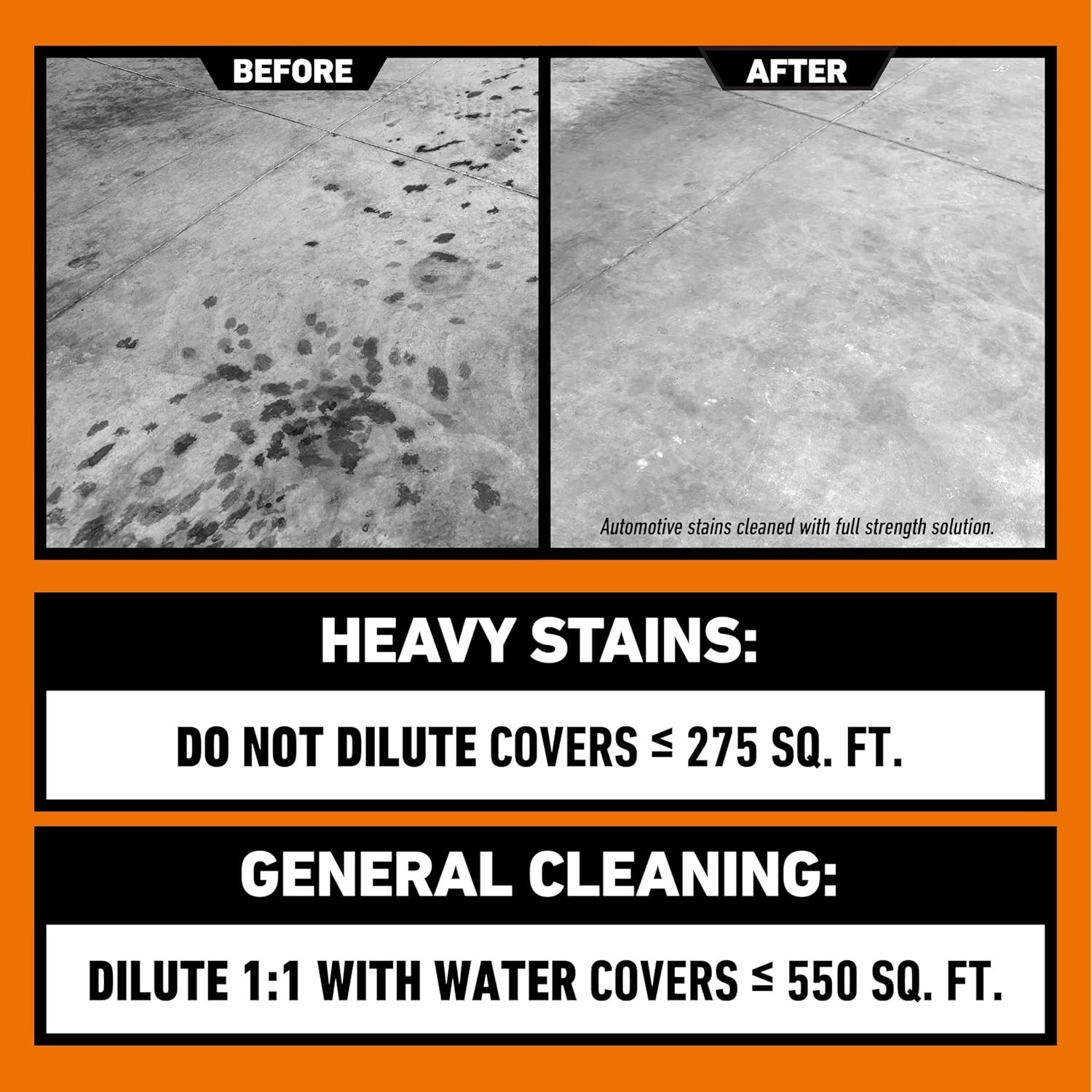 Gorilla Concrete Cleaner Degreaser 64oz Concentrate Removes Oil Grease