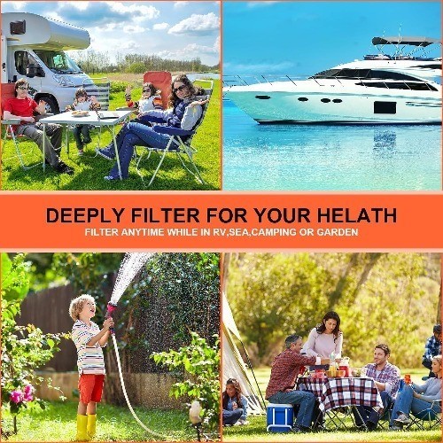 RV Camper Inline Water Filter Reduce Chlorine and Odor, 2 Packs Camp Size: 2PC