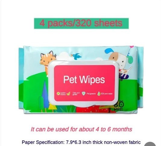 Dog And Cat Wet Wipes, Fragrance Free, Plant.based SKIP THE BATH Gentle Cleansin