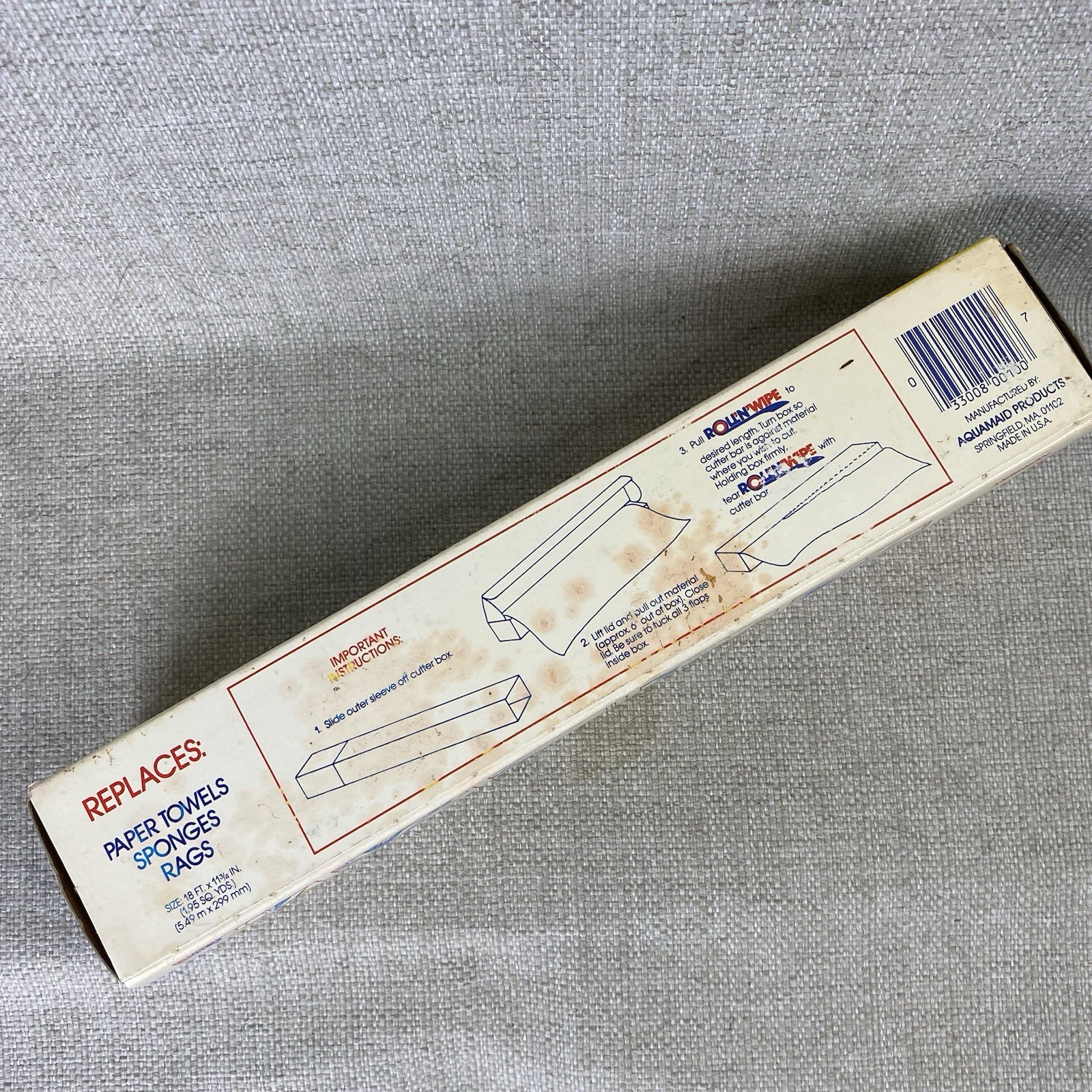 Vintage Roll ‘N Wipes Cloths Reusable Towels Handi Wipes 18 feet x 11 3/4″ NOS