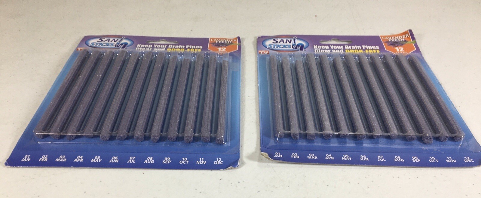 SANI STICKS Odor Eliminat Lavender SET OF 24 All Drains Pipes Sinks Bathtub NEW