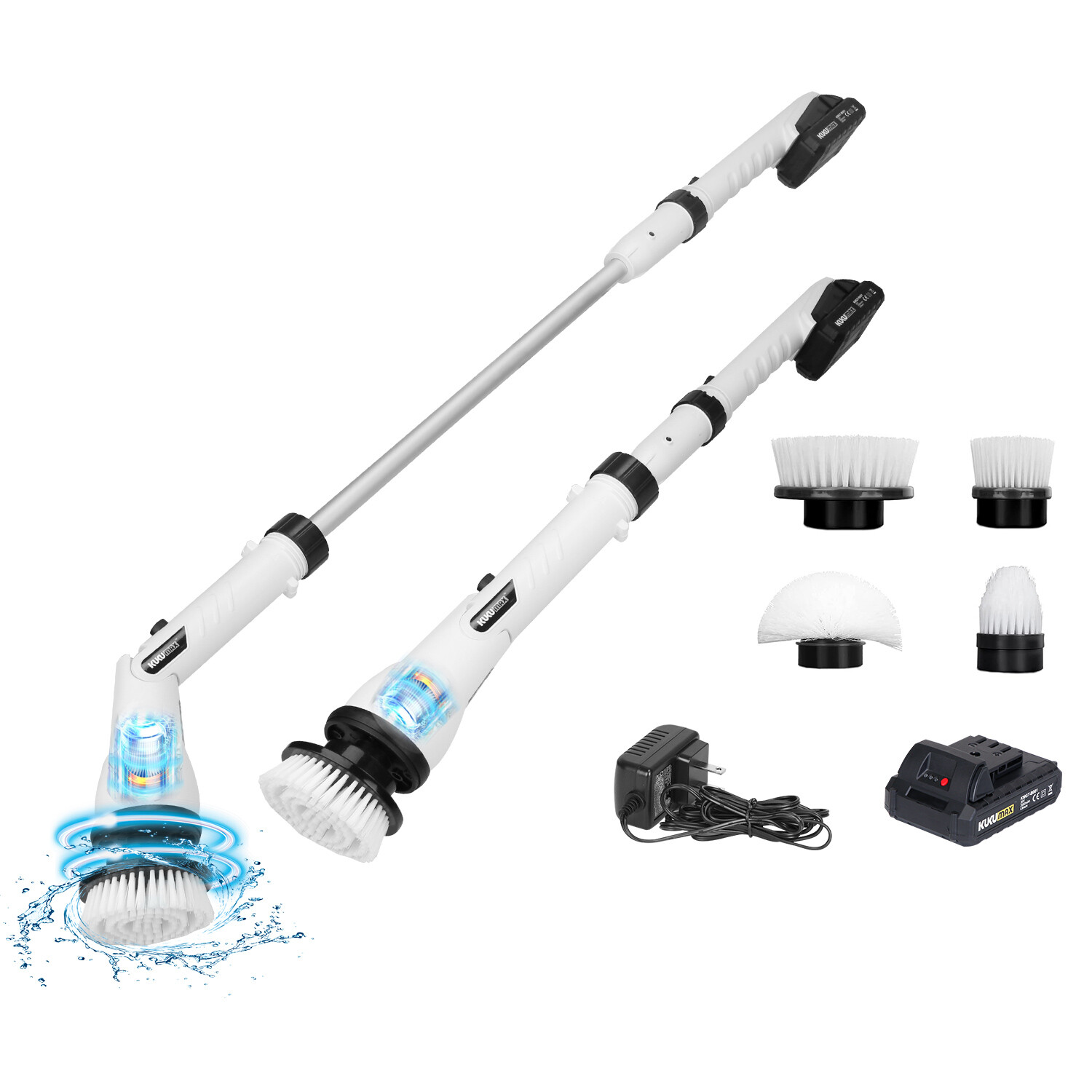 Cordless Electric Spin Scrubber 4 Replacement Head for Bathroom Kitchen Cleaning