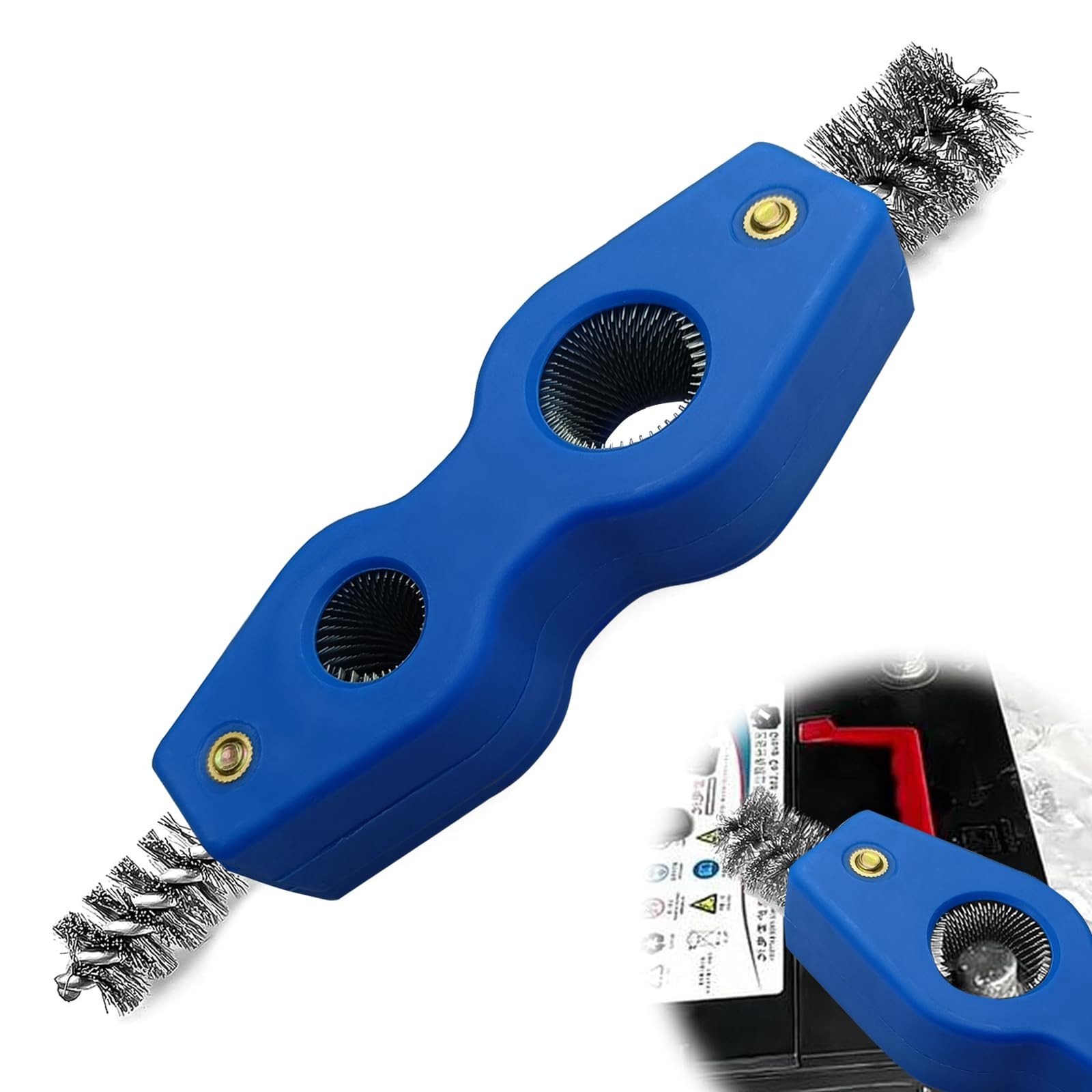 ® 4 in 1 Car Battery Cleaning Brush, Anti-Corrosion Battery Terminals, Copper…