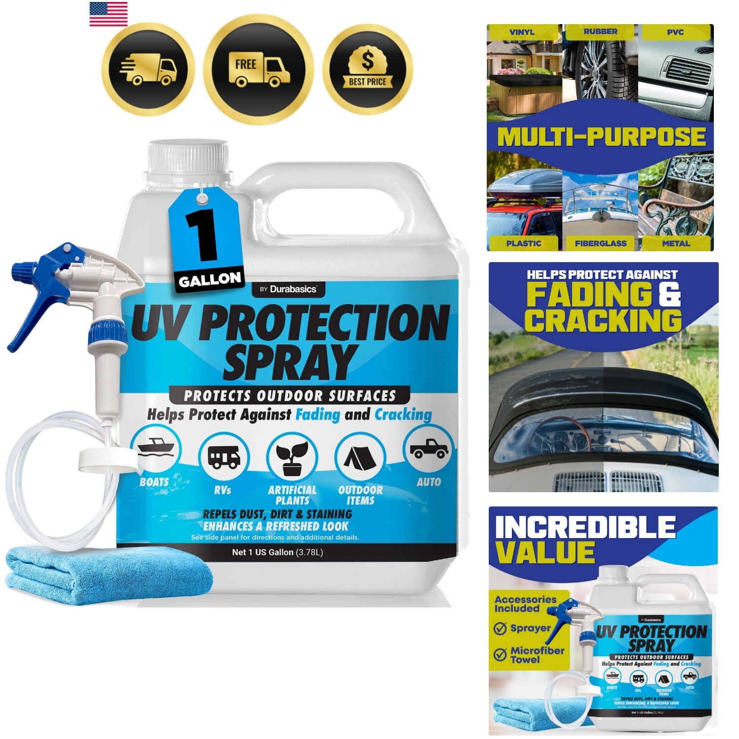 UV Protection Spray for Outdoor Surfaces – Helps Reduce Fading, Cracking, and…