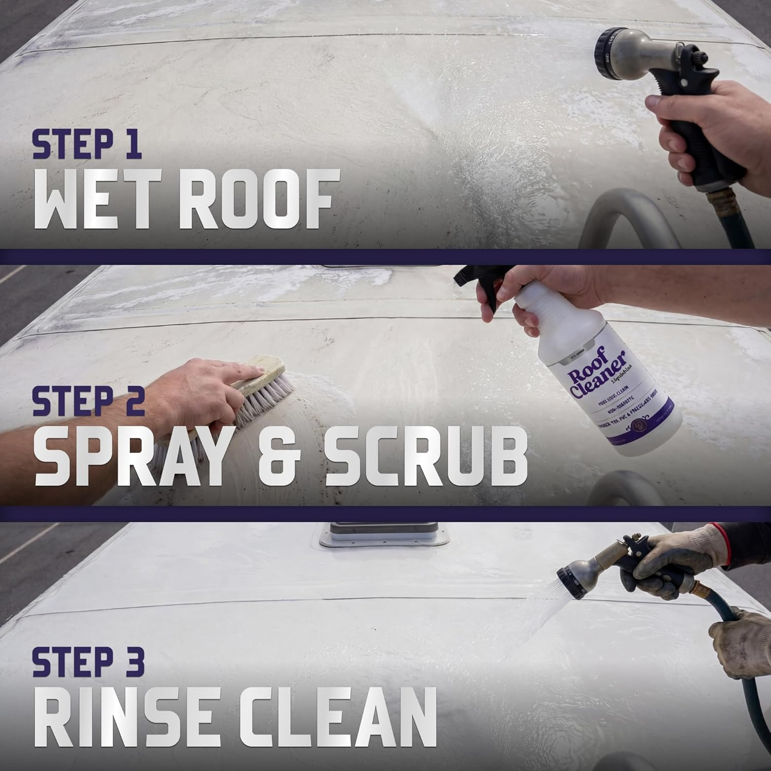 Roof Cleaner RV Roof Cleaner with UV Protection, Removes Dirt & Grime, Safe for