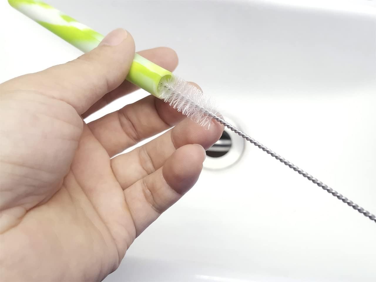 Eco-Friendly Nylon Straw Brush Set with Stainless Steel Handles – 4 Count