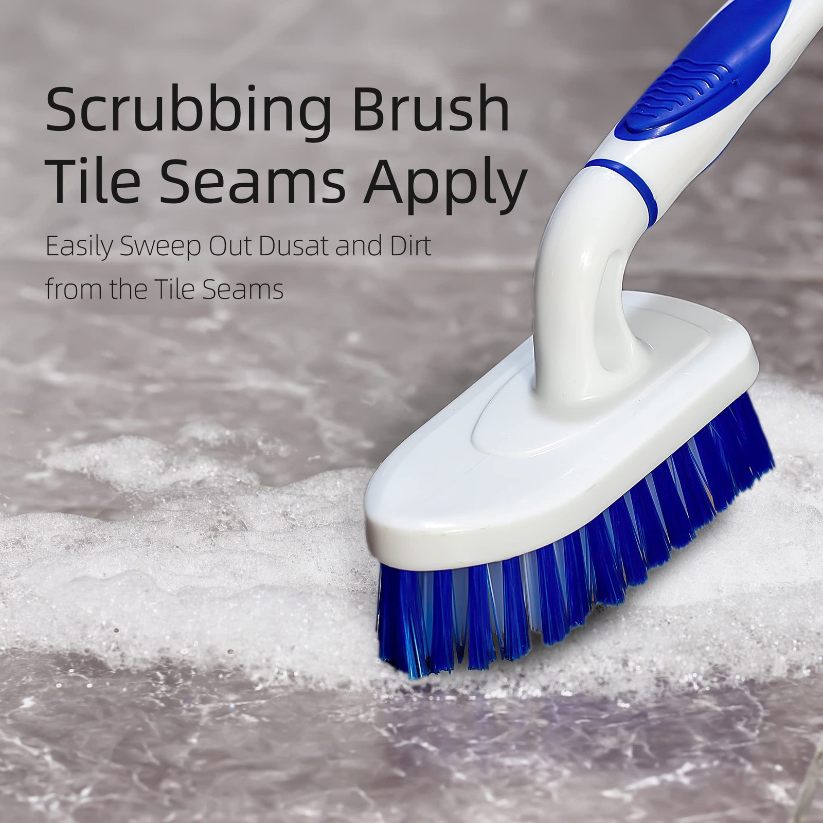 2-Pack Scrub Brush for Cleaning with Long Handle,Medium Firm Brush Bathroom C…