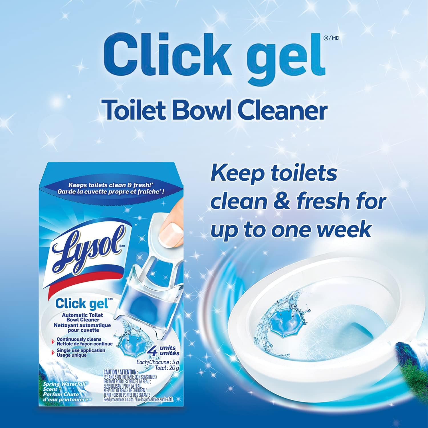 Click Gel Automatic Toilet Bowl Cleaner Ocean Fresh 6-Pack