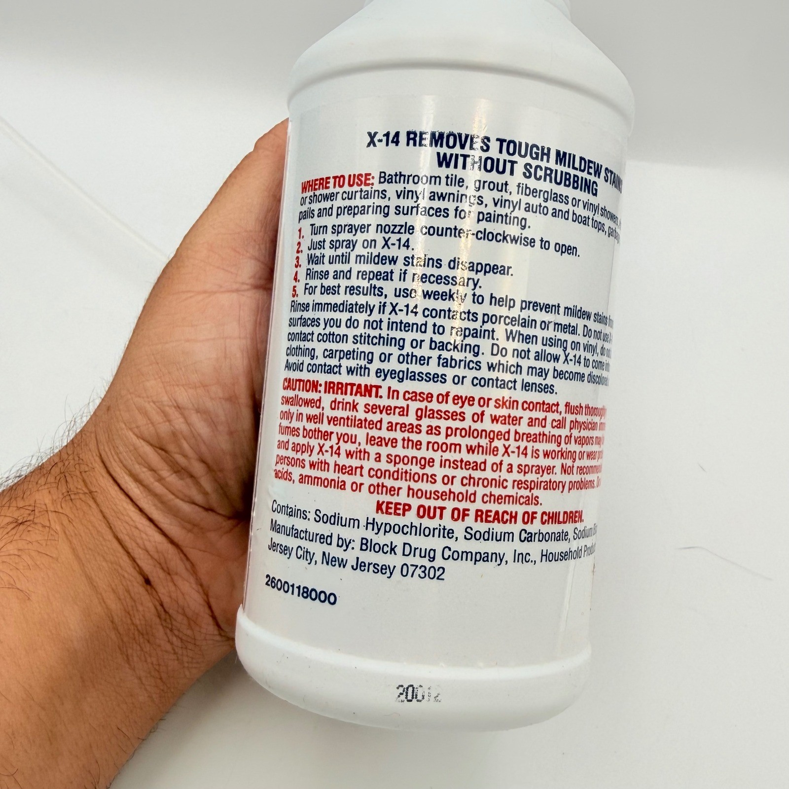X-14 Instant Mildew Stain Remover 16oz Spray Bottle No Scrubbing Formula New