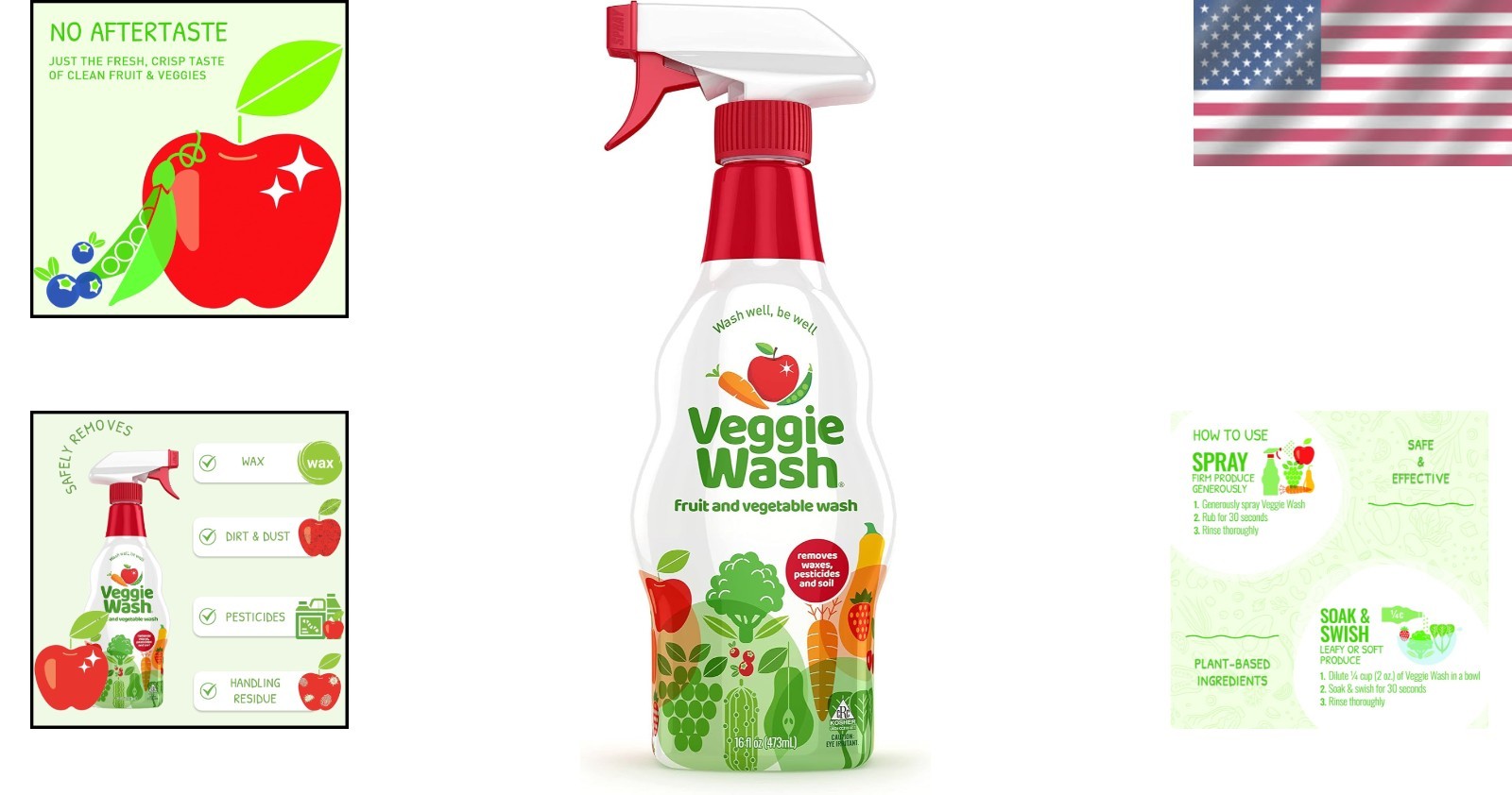 Effective Fruit & Veggie Cleaner – 16oz, Pack x12