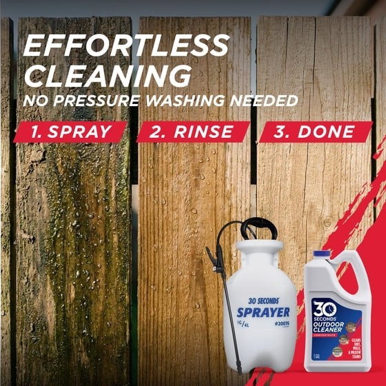 30 SECONDS Outdoor Cleaner for Stains from Algae, Mold and Mildew 1 Gallon