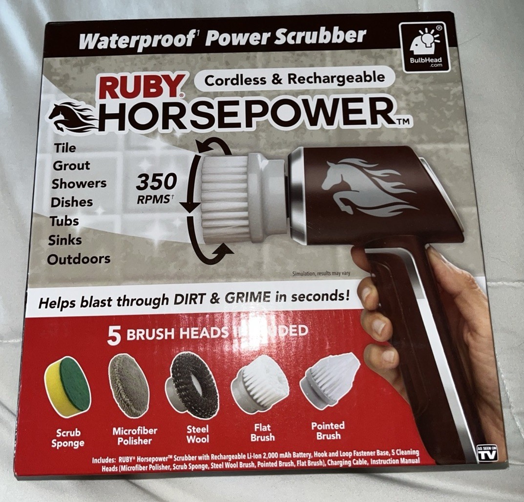 NEW Ruby Horsepower Cordless & Rechargeable Waterproof Power Scrubber