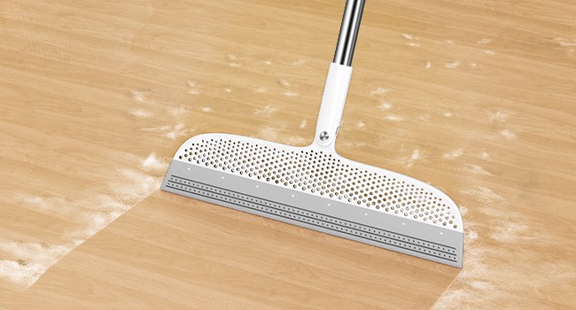 Silicone Floor Squeegee, 180° Rotating Air Broom, Squeegee for Floor with a Long