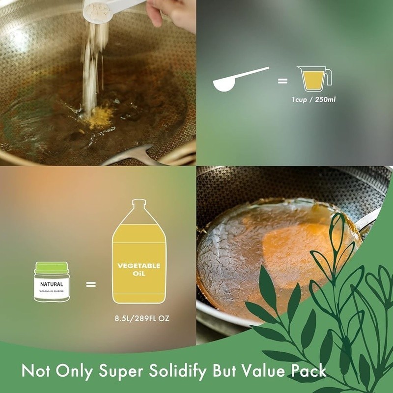 Waste Cooking Oil Solidifier Powder Easy Cleanup Natural Hardener 12oz New