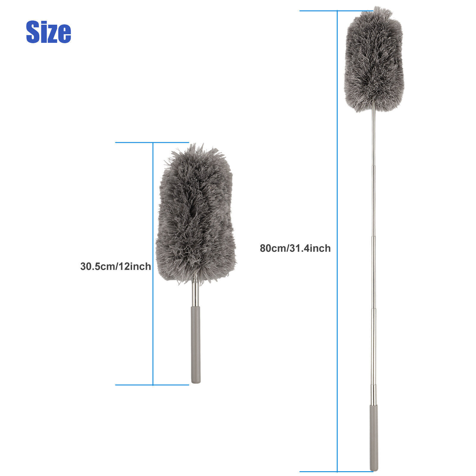Microfiber Dusting Duster Soft Feather Brush Household Extendable Cleaning Tool