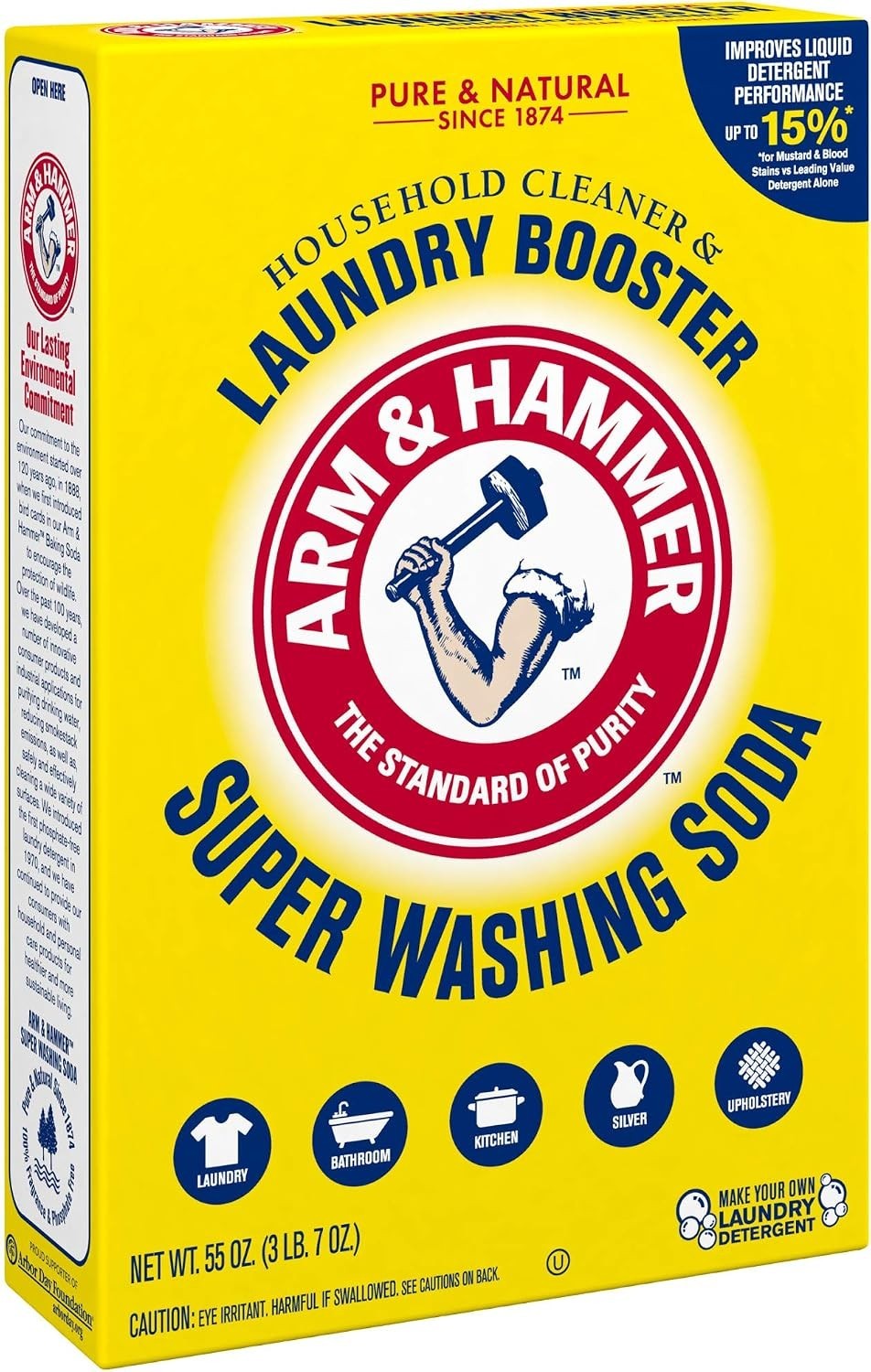 ARM & HAMMER Super Washing Soda – Natural Cleaner, 55oz