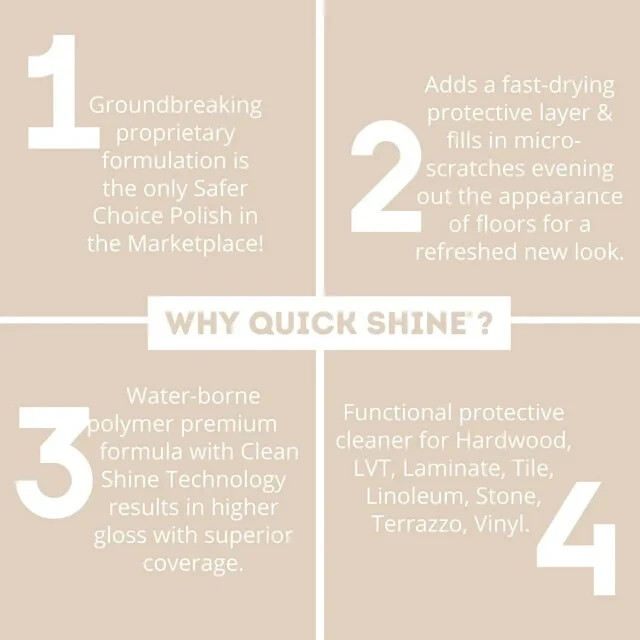 Quick Shine Liquid Multi-Surface Floor Finish, 64 fl. oz., Household Floor Clean