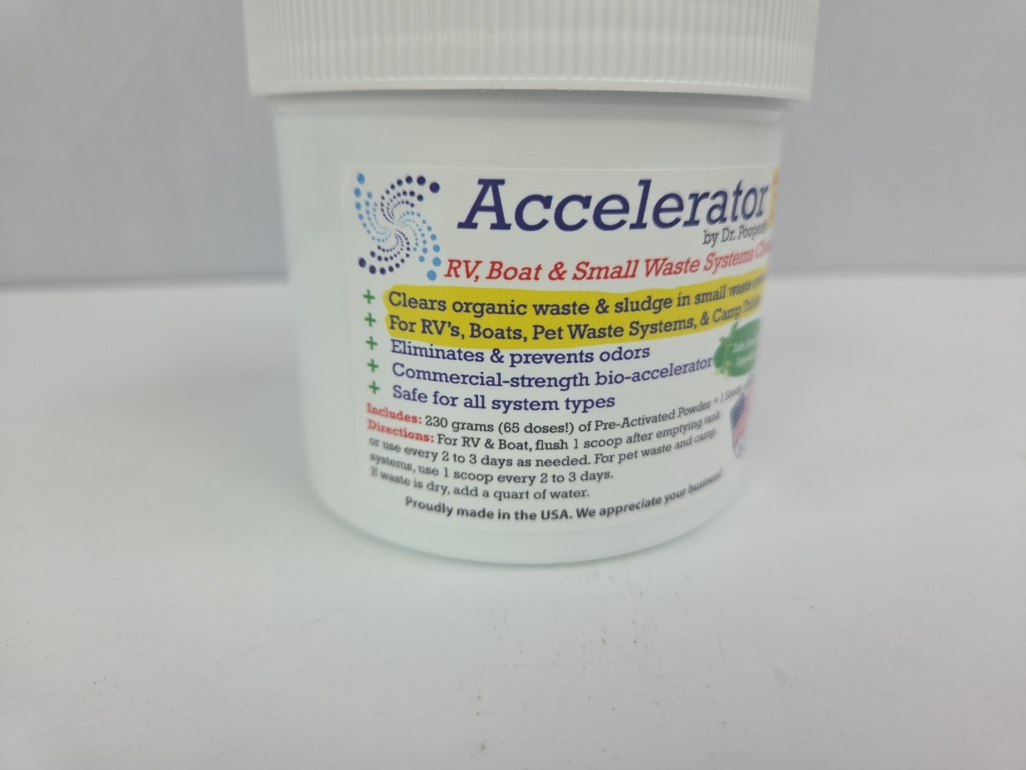 Accelerator By Dr. Pooper RV Boat & Small Waste Systems Cleaner 65 Doses, Scoops
