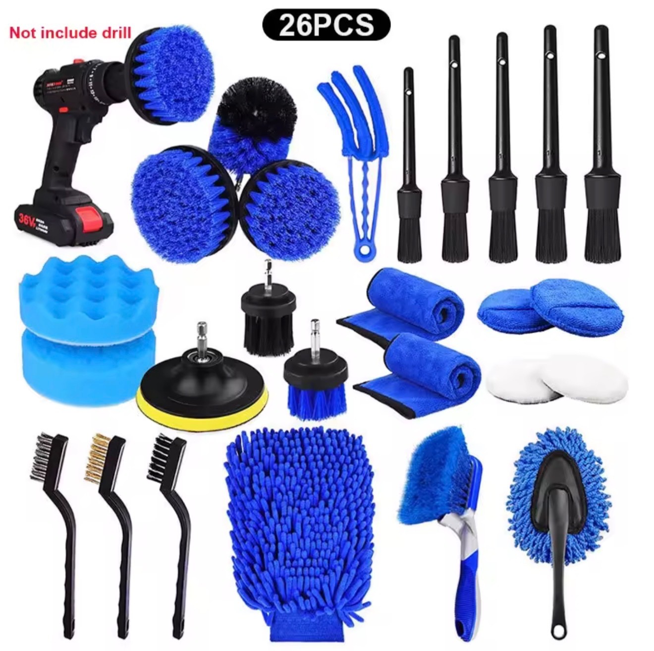 3 To 26 Brush Attachments Set Scrub Pads Sponge Power Scrubber Wash Cleaning Kit