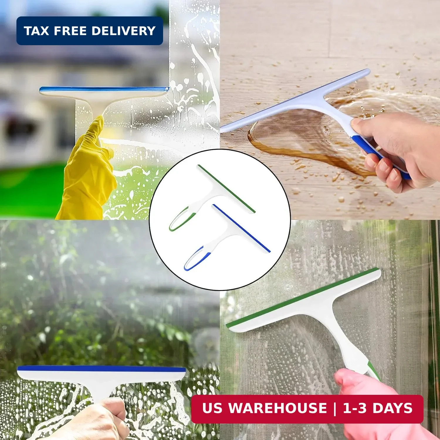2 Pcs Shower Squeegee for Shower Glass Doors,Car Window Windshield Mirror Tile C