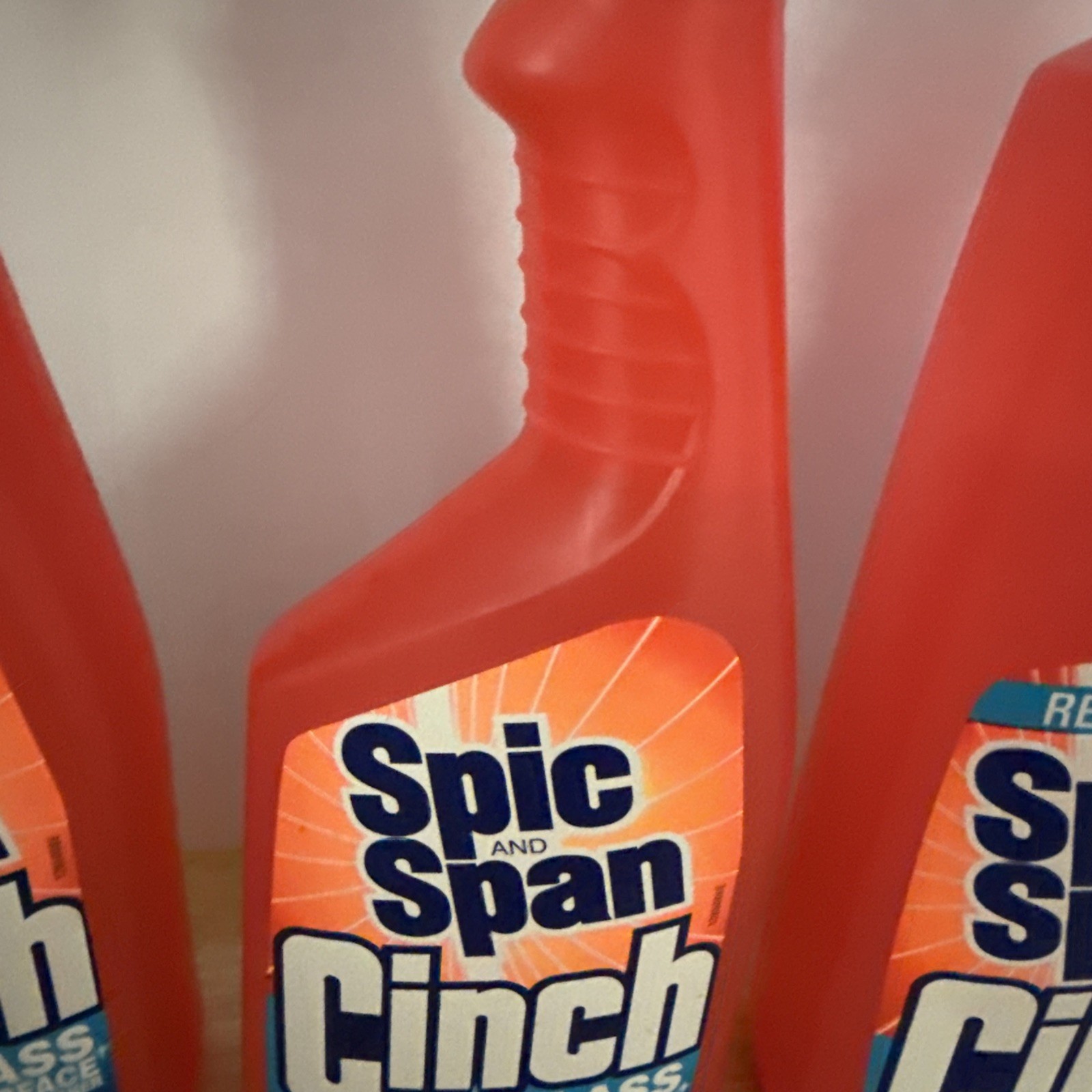 VTG 1993 Spic and Span Cinch 2in1 Glass Surface Cleaner 4 Bottles- 90% Full