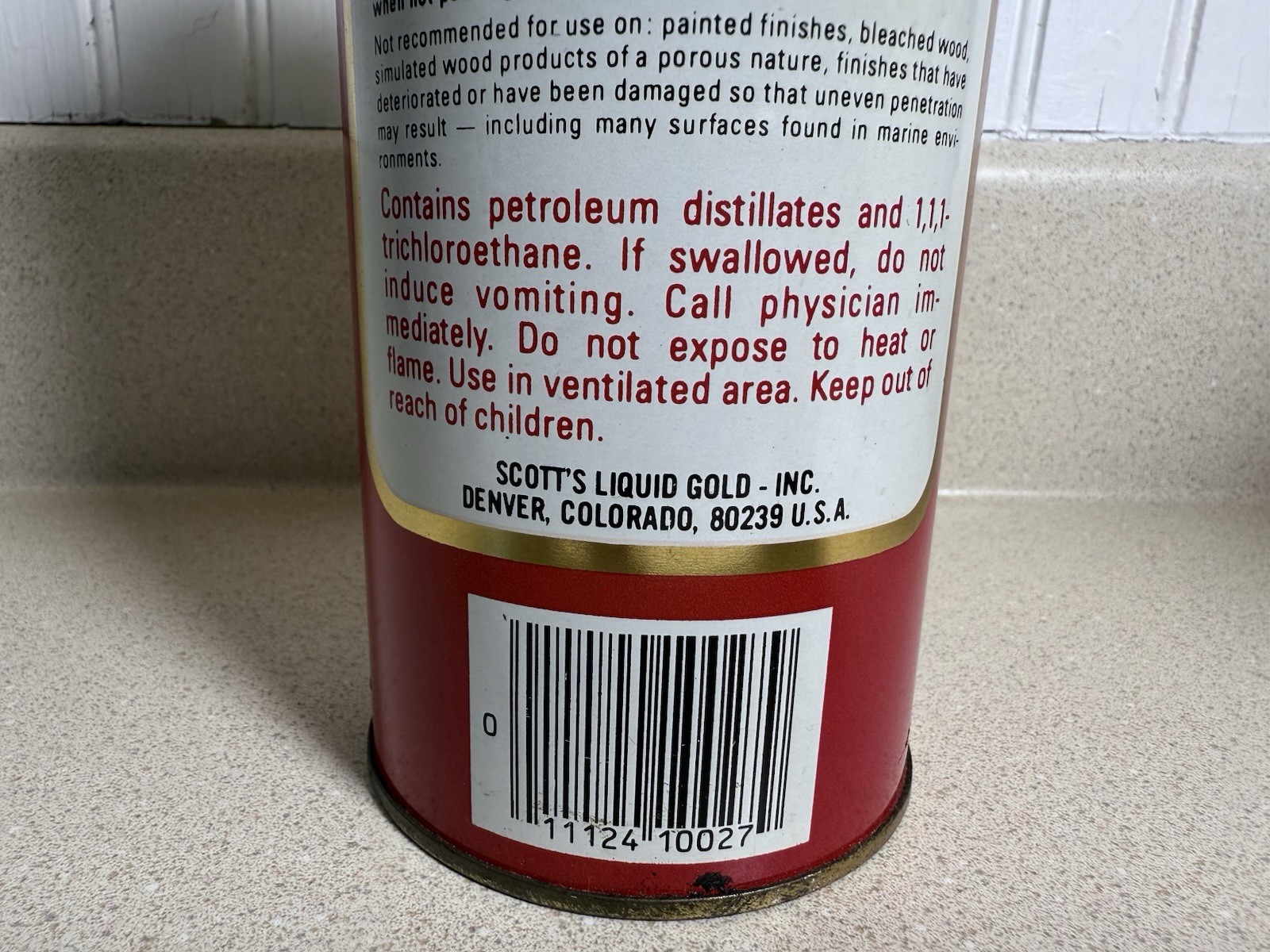 Vintage Scott’s Liquid Gold 27 Oz Wood Cleaner Tv Film Movie Prop Display Used