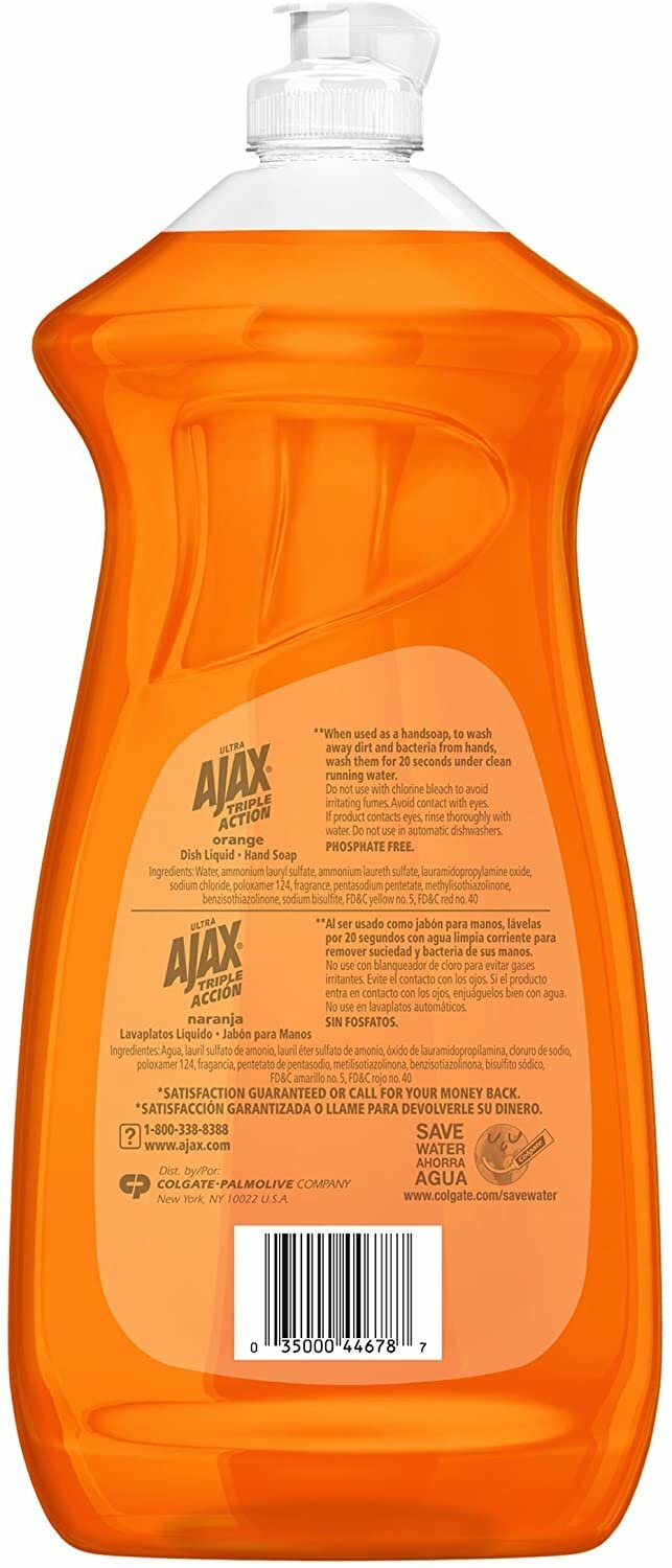 Ajax Triple Action Dish Liquid – Orange, 28 Fluid Ounces