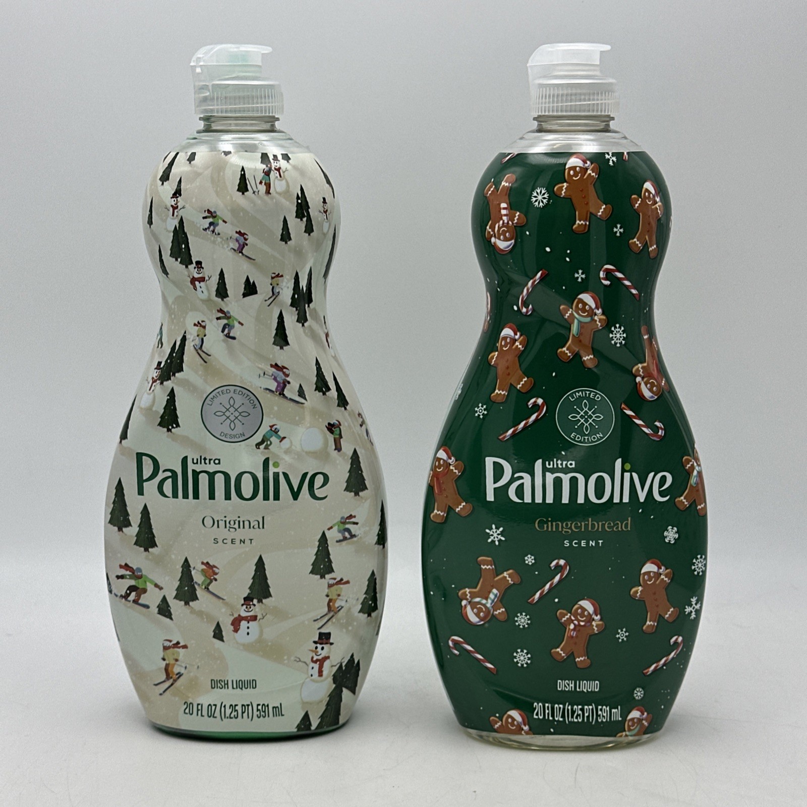 2 Palmolive Ultra Liquid Dish Soap Limited Edition Winter Pine & Gingerbread Lot