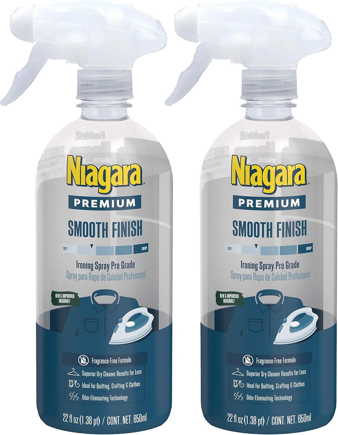 Deluxe 22 Oz Non-Aerosol Spray Starch 2 Pack – Eco-Friendly Ironing Solution