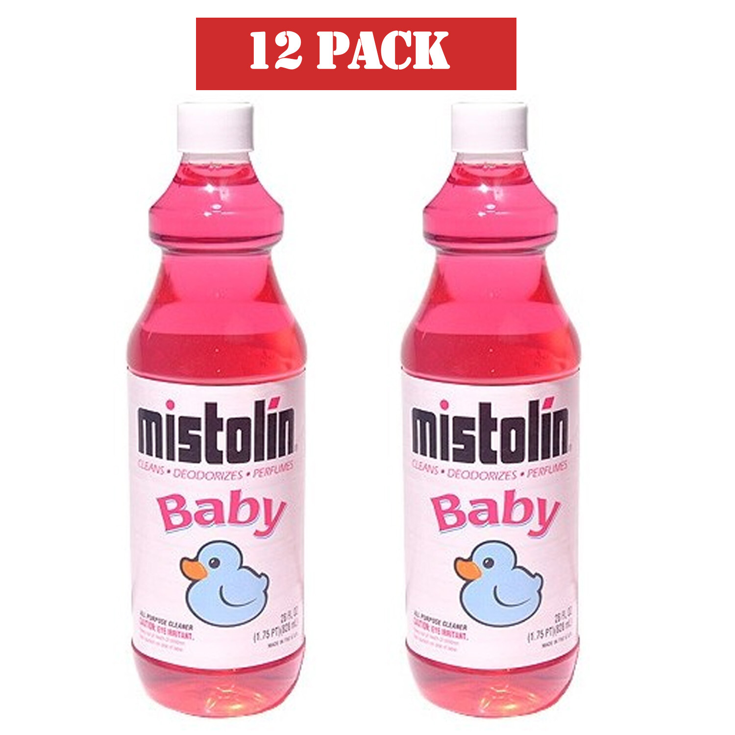 12 Pack Mistolin General All Purpose Cleaning Solution Baby Scent 28 fl oz