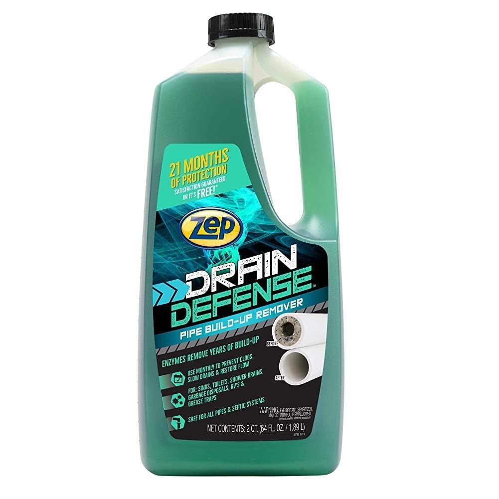 Professional Strength Drain Cleaner – 64 oz Liquid Pipe Build-Up Remover, Eco-Fr