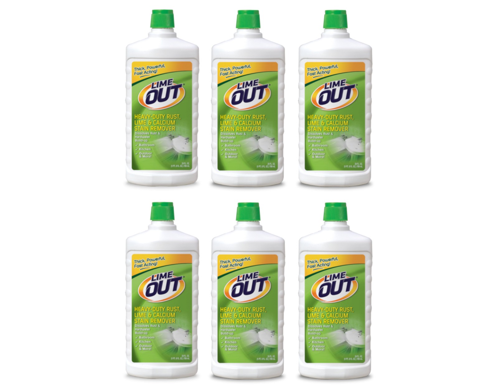 Lime Out Heavy-Duty Rust Lime & Calcium Stain Remover, 24 Fl. Oz. – Pack of 6