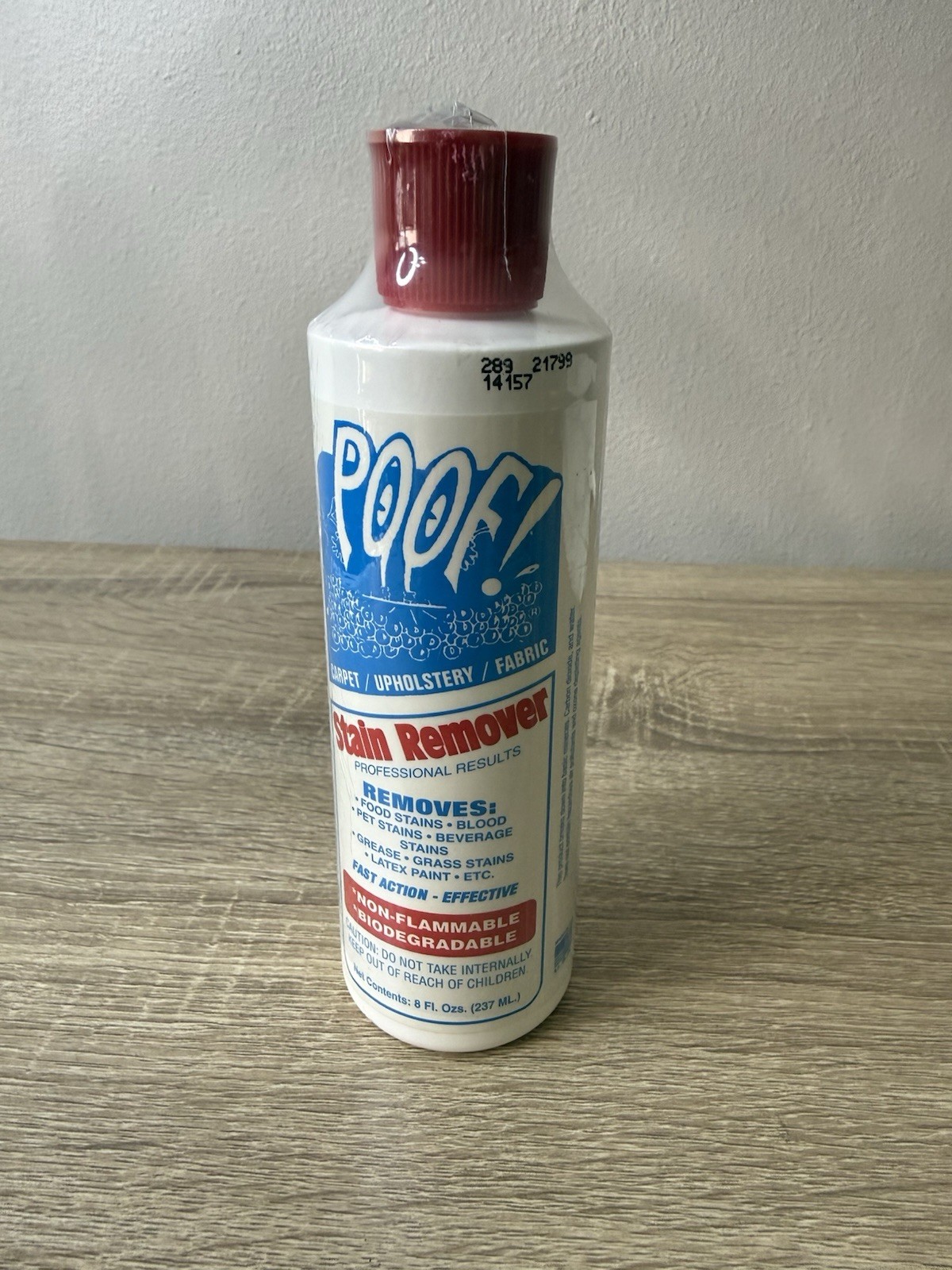 Poof Stain Remover Non-Toxic Non-Flammable Biodegradable 8oz Sealed Made In USA