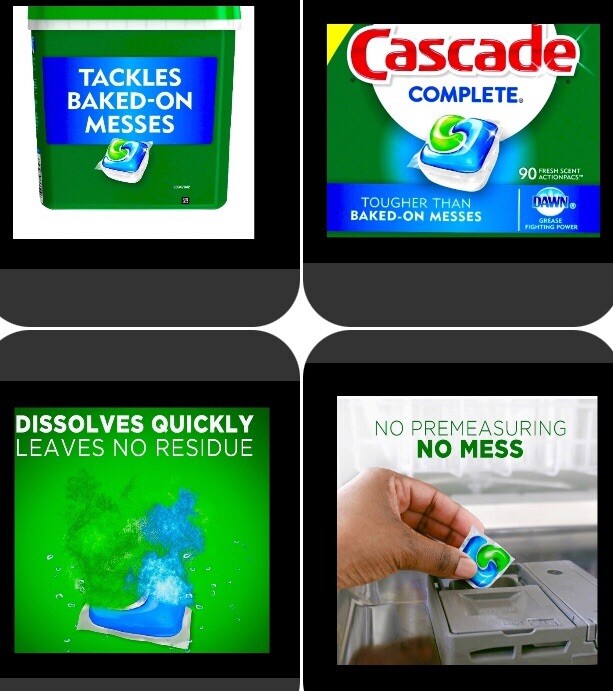 90ct CASCADE Complete Dawn Grease Fight DISHWASHER DETERGENT Packs FRESH SCENT