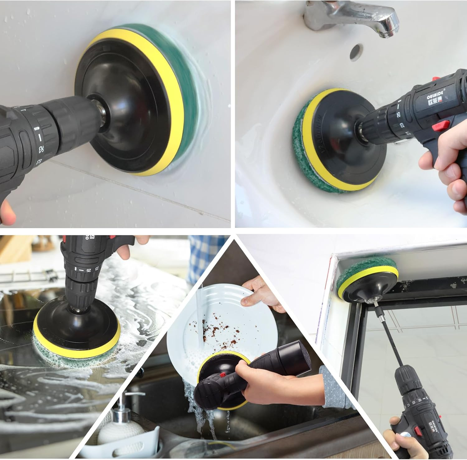 Power Scrub Pads Drill Attachment, GOH DODD 15 Pieces 5 Inch Headlight Restorati