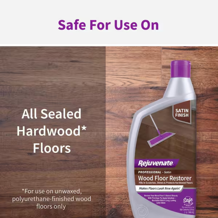 2x Rejuvenate Professional Wood Floor Restorer 32oz Satin Finish Polishing