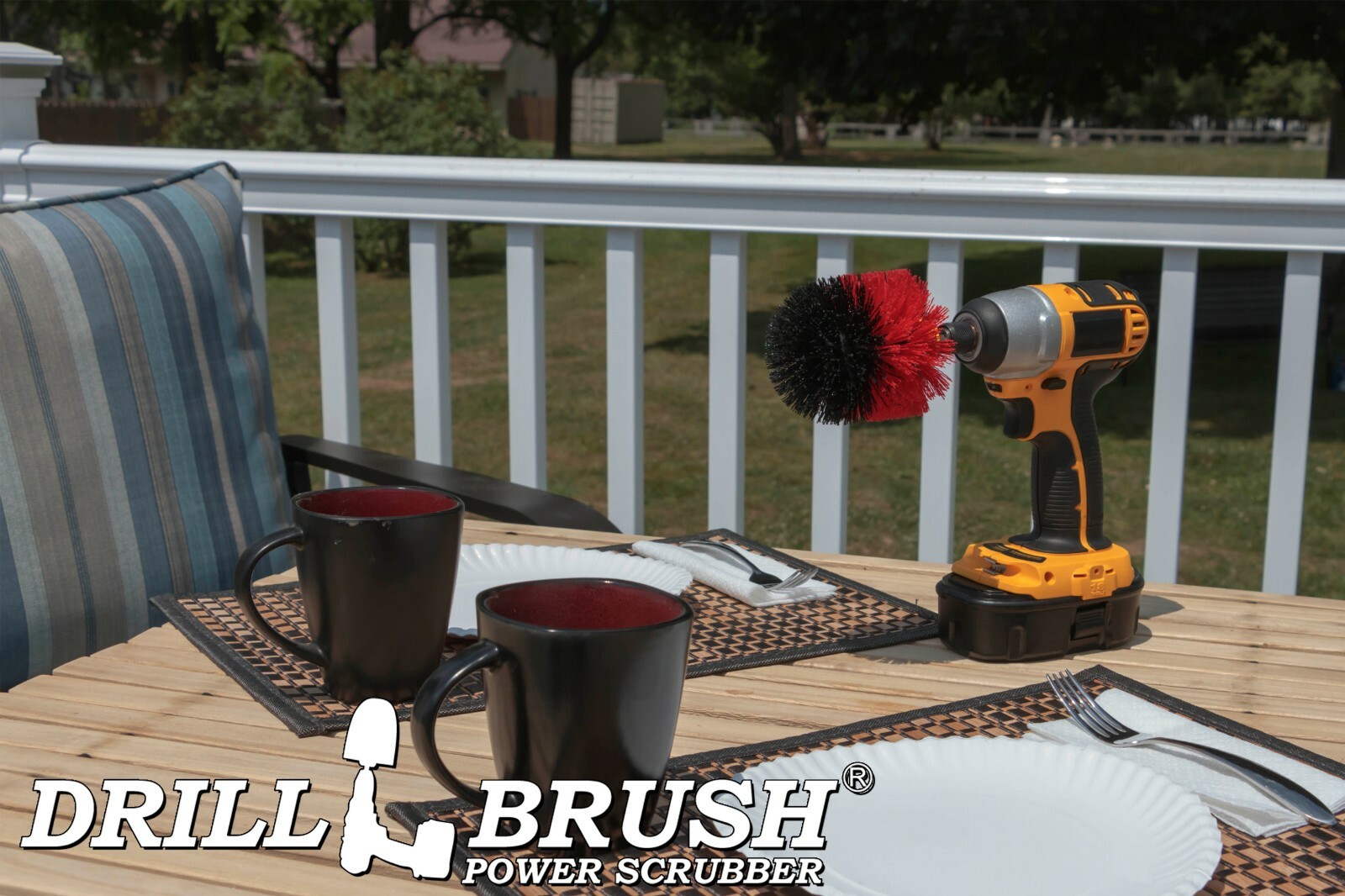 Original Drillbrush Power Scrubber Heavy Duty Stiff Bristle Nylon Scrub Brush