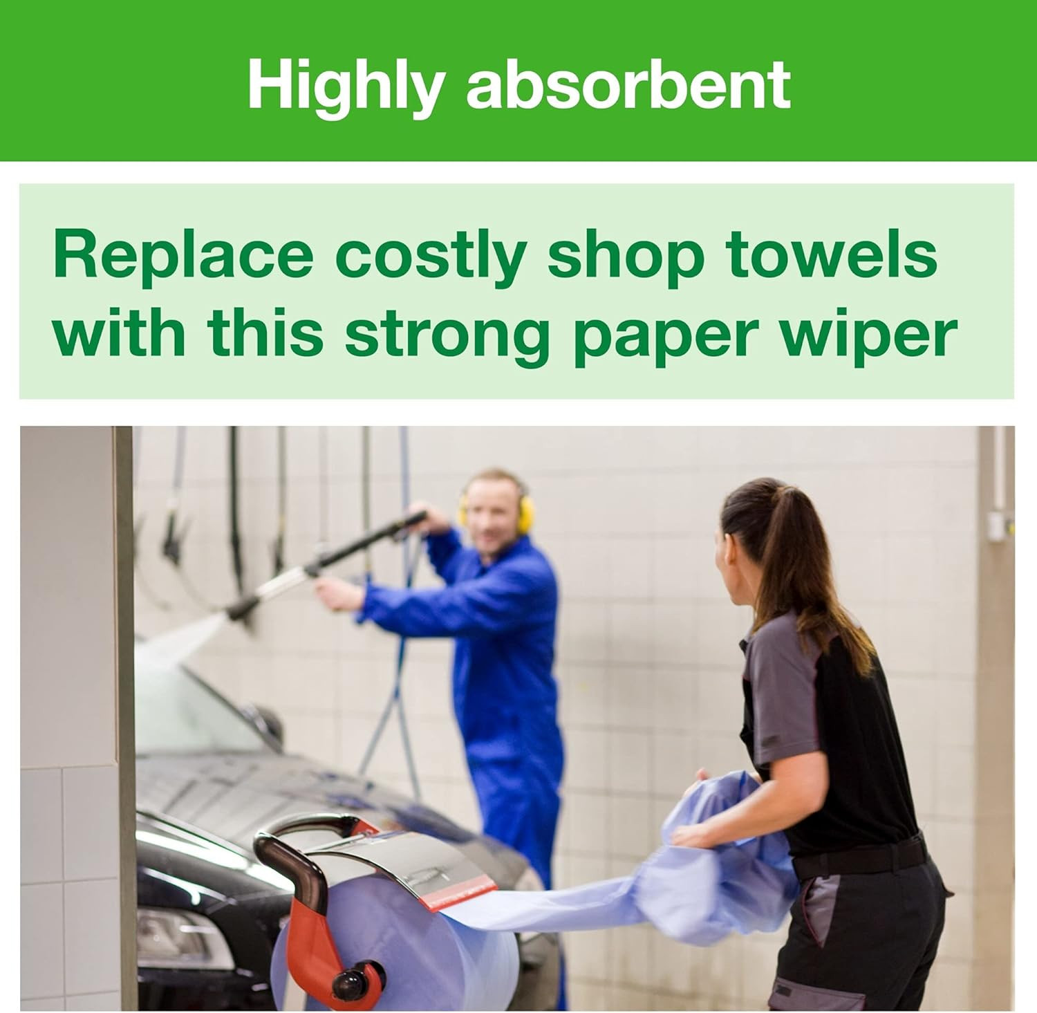 Heavy-Duty Industrial Paper Wiper Blue W1, Giant Roll, 450304